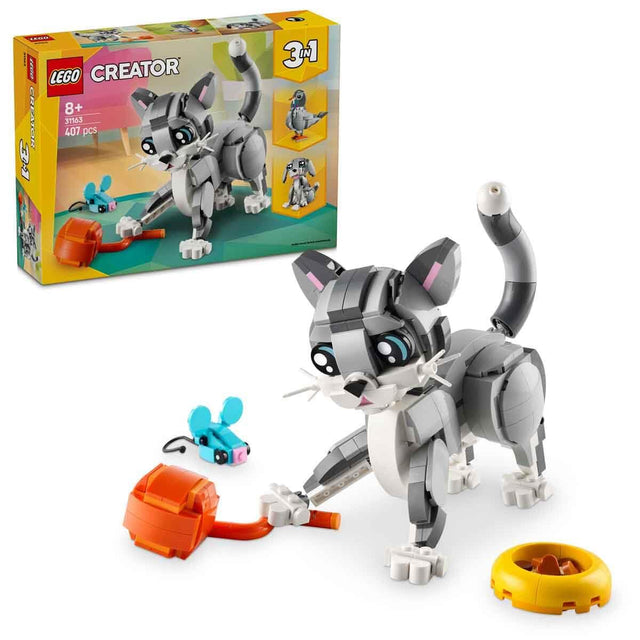 LEGO Creator 3in1 Playful Cat Pet Toy Animal Playset - Building Blocks Toys for 8+ Gift for Boys and Girls