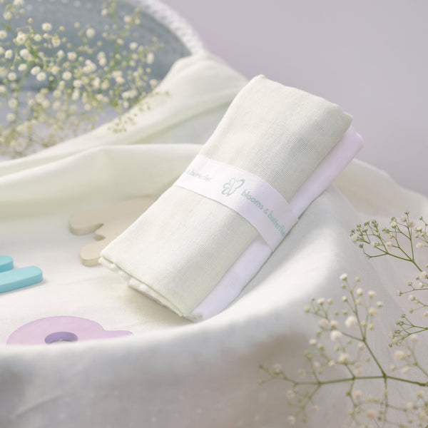 Blooms and Butterflies Baby Bath Sheet Light Green (Set of 2)