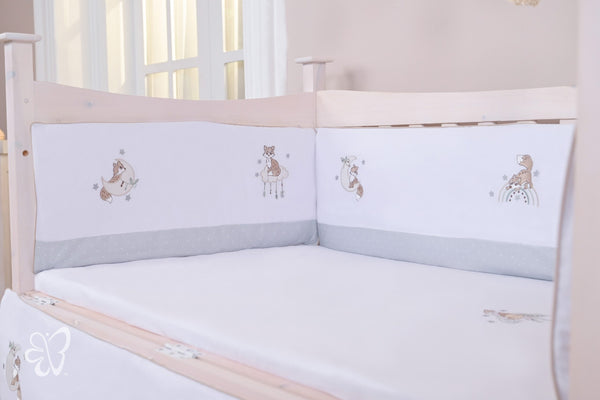 Blooms and Butterflies Over The Mountain Bumper 4Pcs Cover Set