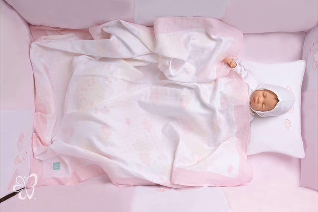 Blooms and Butterflies Swaddle Wrap Cloudy Pink