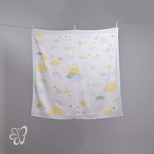 Blooms and Butterflies Swaddle Wrap Sunny