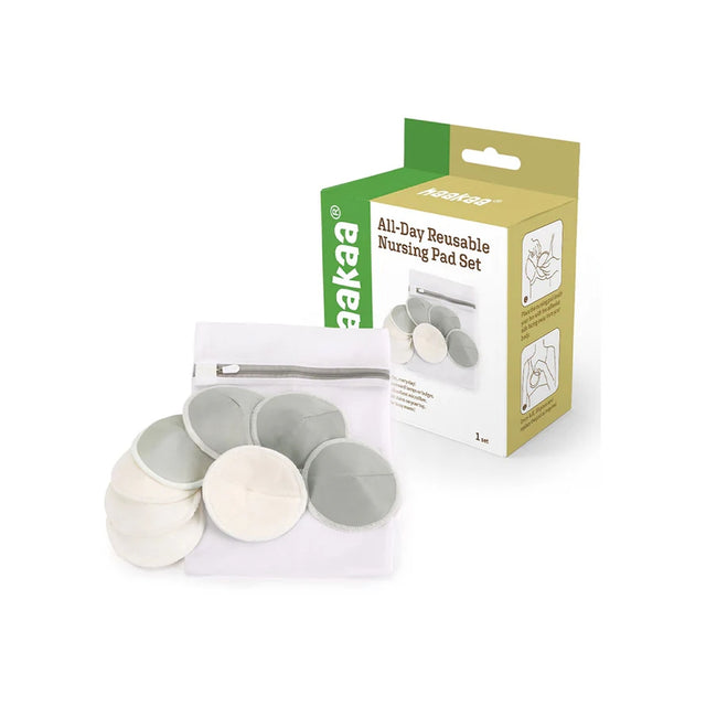 Haakaa All Day Reusable Nursing Pads With Washing Bag-Contoured Cone Shape-Made with Soft Bamboo & Absorbent Microfibre
