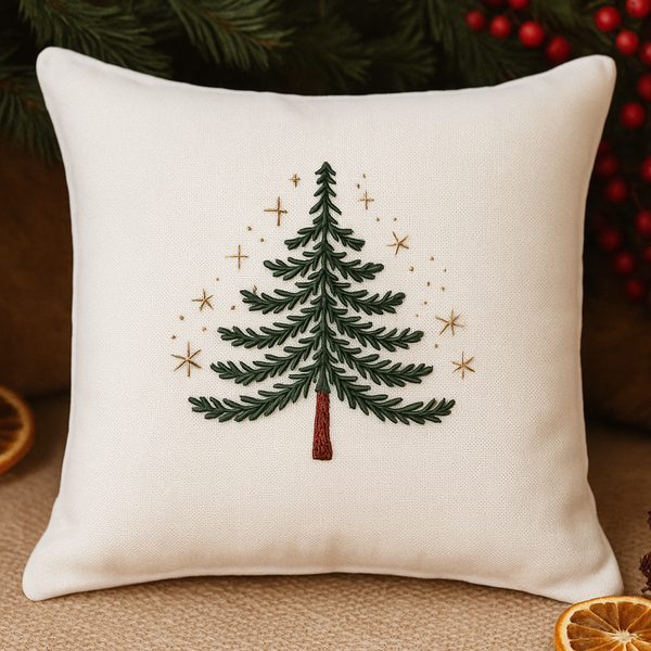 Masilo Linen Throw Cushion - Christmas Tree (only cover without filler)