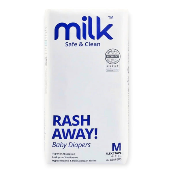 Milk Baby Diaper Flexi Tape , Size M - 42 Pcs, 6 To 11 KG