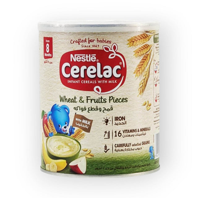 Cerelac Infant Cereals with Milk Wheat and Fruits Pieces, From 8 Months, 400g