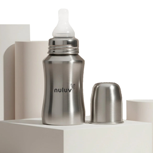 Nuluv Stainless Steel Feeding Bottle, 140ml- 0+months