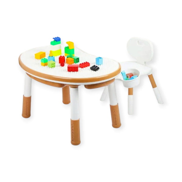 OPlus Blocks cum Sensory Table with chair - Brown color