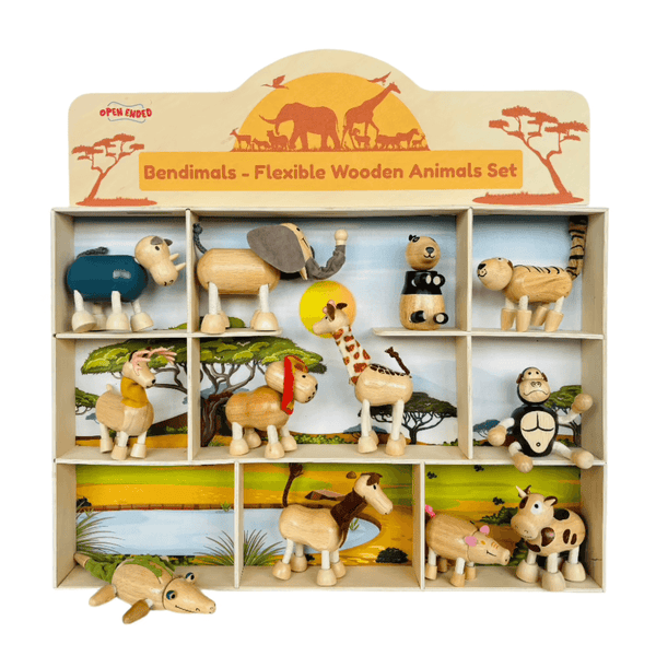 Open Ended Bendimals - Flexible Wooden Animals (Each Sold Separately) - BabyAmore