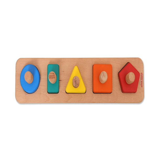 Open Ended First Jumbo Knob Wooden Shape Puzzle - BabyAmore
