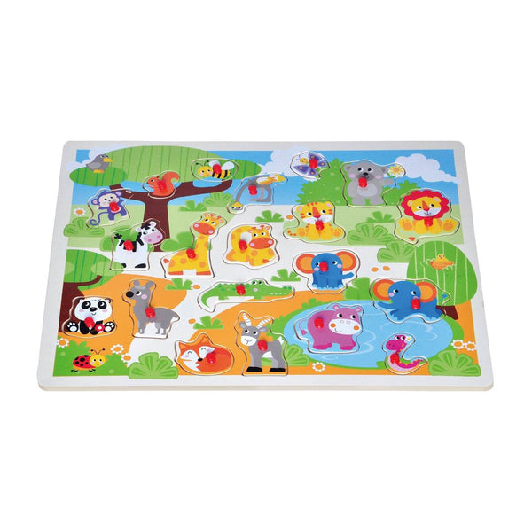 Open Ended Giant Peg Puzzle - Jungle Animals - BabyAmore