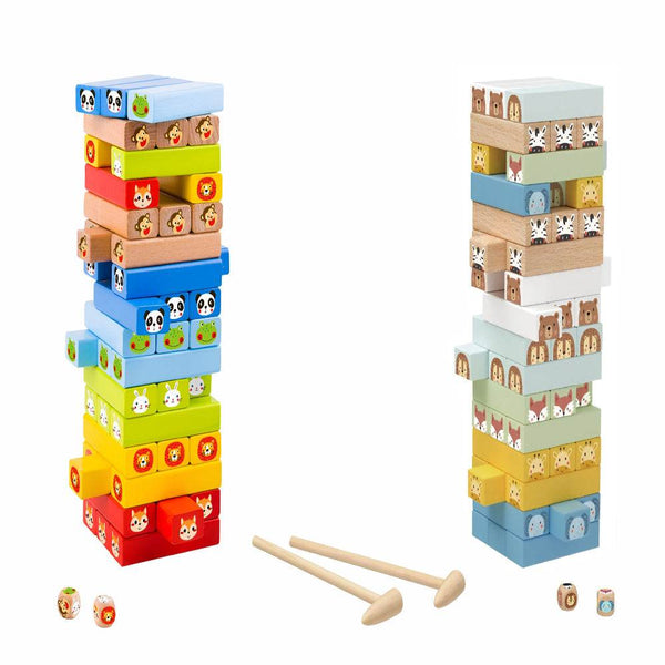 Open Ended Jungle Tumble Wooden Stacking Game - BabyAmore