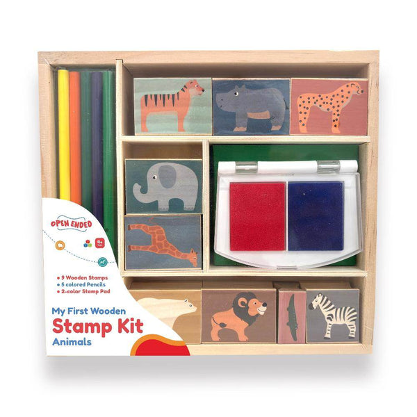 Open Ended My First Wooden Stamp Kit - Animal - BabyAmore