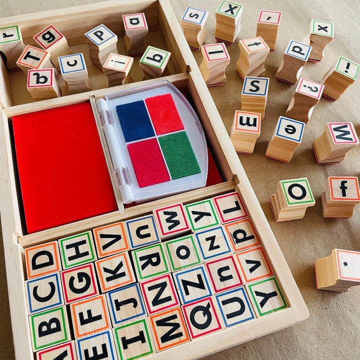Open Ended My Wooden Stamp Kit - Alphabets - BabyAmore