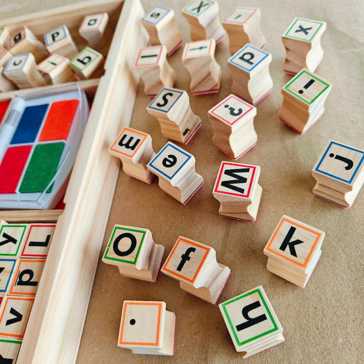 Open Ended My Wooden Stamp Kit - Alphabets - BabyAmore