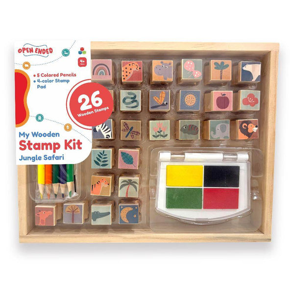 Open Ended My Wooden Stamp Kit - Jungle Safari - BabyAmore