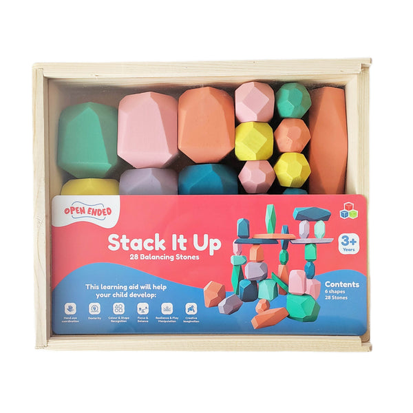 Open Ended Stack It Up - 28 pcs Balancing Stones - BabyAmore