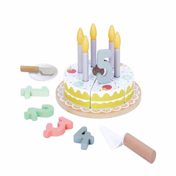 Open Ended Wooden Birthday Cake Set -21 Pieces - BabyAmore