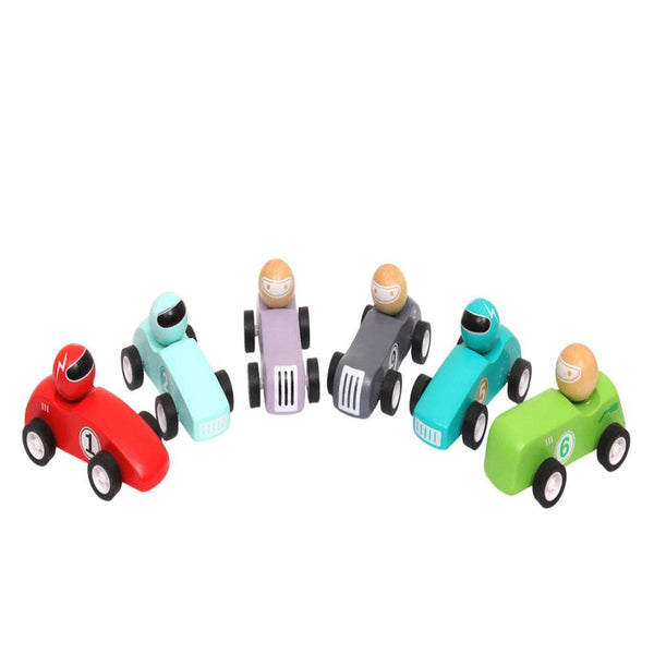 Open Ended Wooden Pull Back Race Car (1 Pc) - BabyAmore
