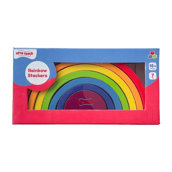 Open Ended Wooden Rainbow Stacker 7 Piece - BabyAmore