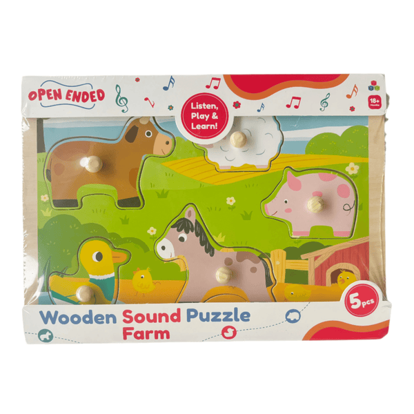 Open Ended Wooden Sound Puzzle - Farm - BabyAmore
