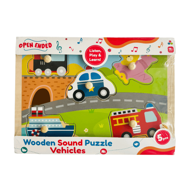 Open Ended Wooden Sound Puzzle - Vehicle - BabyAmore
