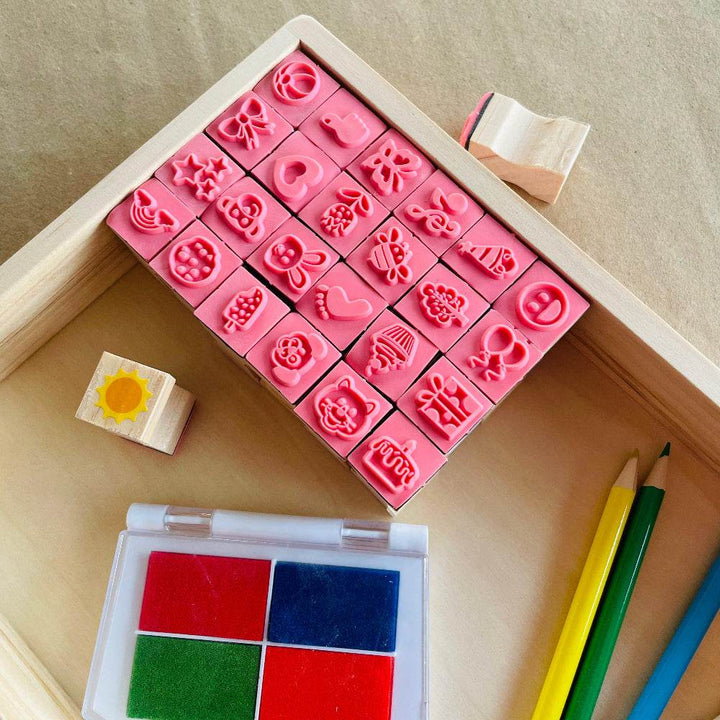 Open Ended Wooden Stamp Kit - My World - BabyAmore