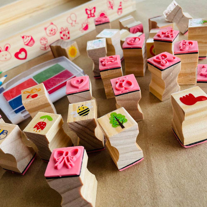 Open Ended Wooden Stamp Kit - My World - BabyAmore