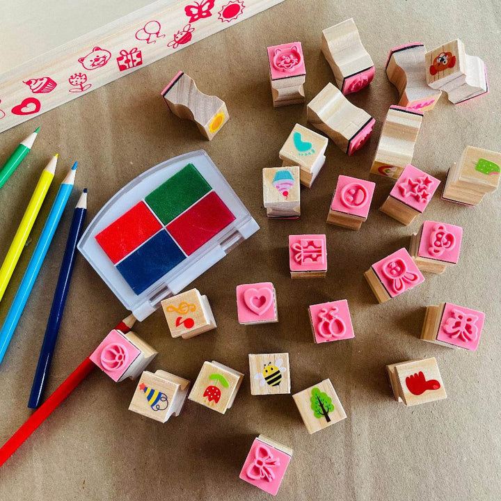 Open Ended Wooden Stamp Kit - My World - BabyAmore