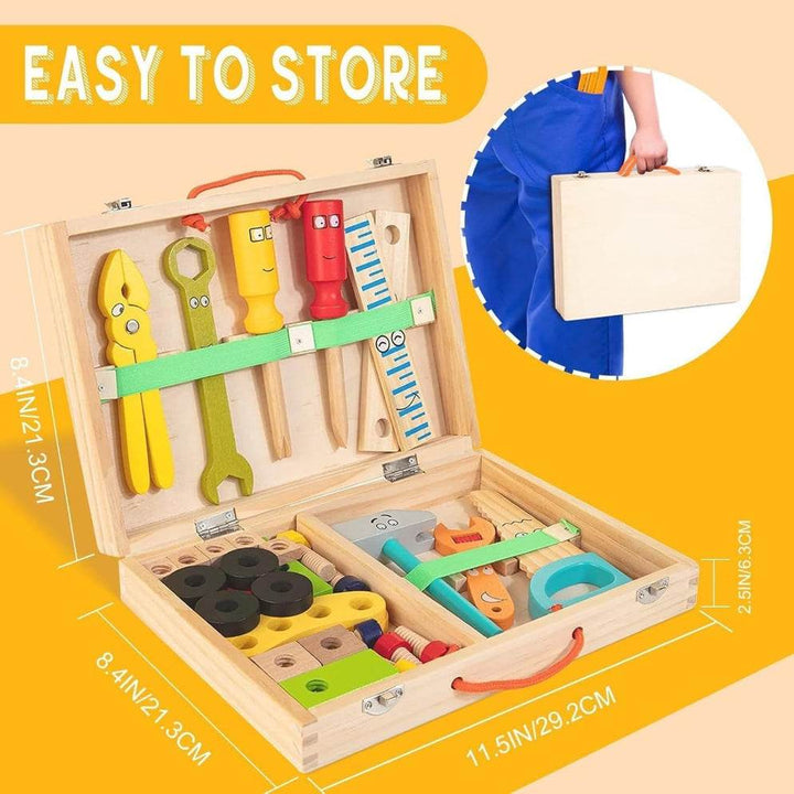Open Ended Wooden Toolkit Suitcase - BabyAmore