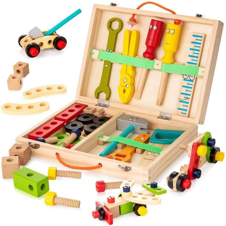 Open Ended Wooden Toolkit Suitcase - BabyAmore