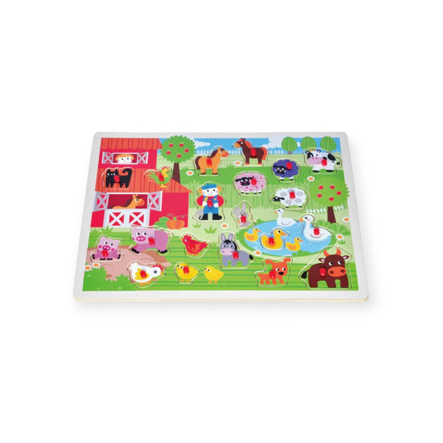 Open Ended Giant Peg Puzzle - Farm Animals