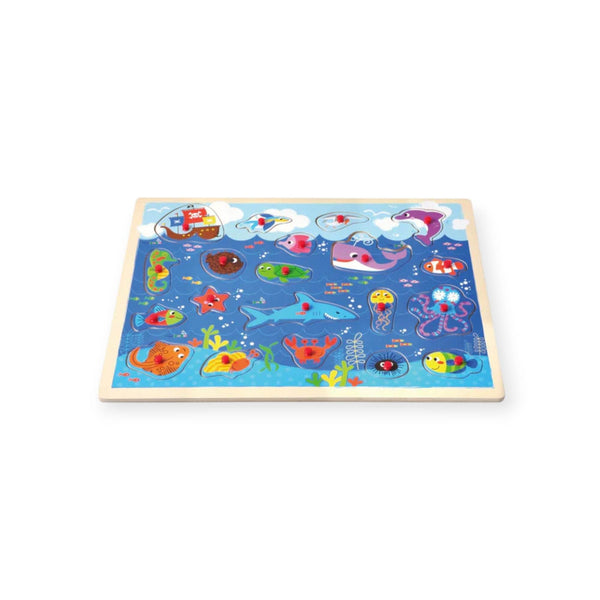 Open Ended Giant Peg Puzzle - Sea Animals - BabyAmore