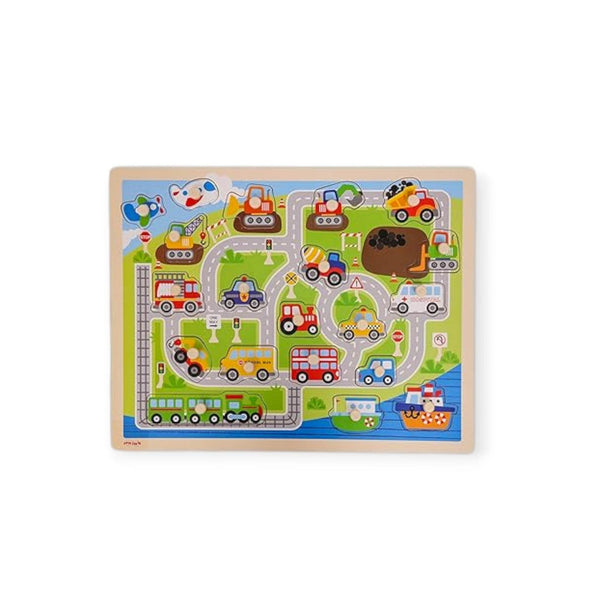 Open Ended Giant Peg Puzzle - Vehicles - BabyAmore