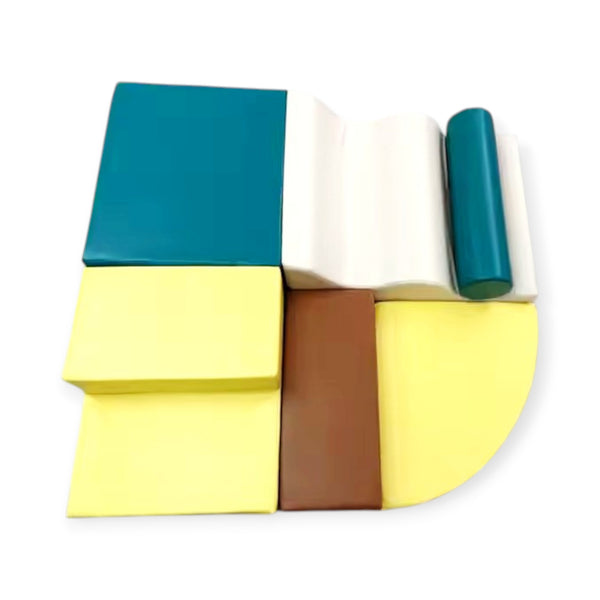 Oplus 6-piece Fun and versatile Soft Play Set for Kids - Dark green and yellow color