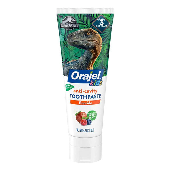 Orajel Jurassic World Berry Blast Anticavity Fluoride Toothpaste, 119g - BabyAmore