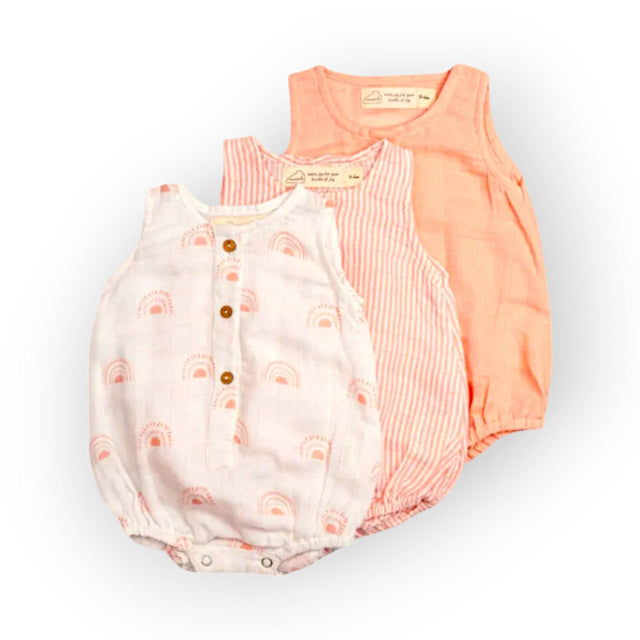 Masilo Organic Muslin Baby Romper (Pack of 3) – Over the Rainbow