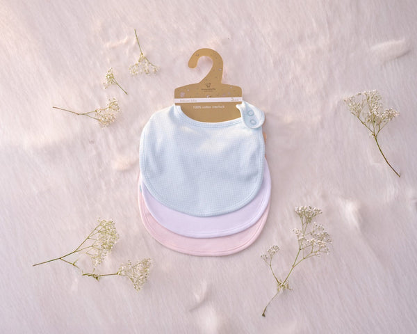 Blooms and Butterflies Pastel Multicolor Bibs - Set of 3