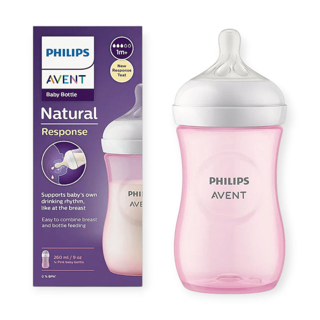 Philips Avent Natural Response Bottle 260ml 1m+, Pink