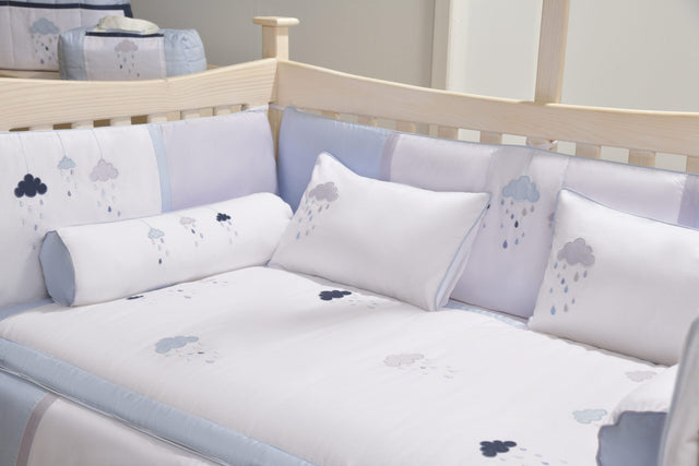 Blooms and Butterflies Rainy Blue Bolster Pillowcase