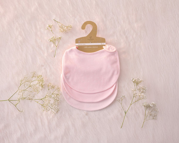 Blooms and Butterflies Rose Pink Bibs - Set of 3