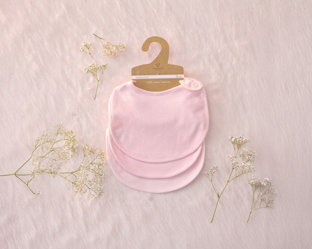 Blooms and Butterflies Rose Pink Bibs - Set of 3