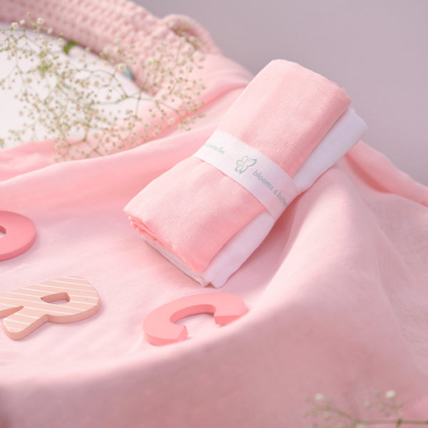 Blooms and Butterflies Baby Bath Sheet Rose Pink (Set of 2)