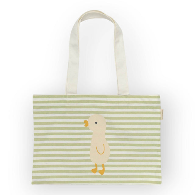 SUNNYLiFE Kids Canvas Beach Bag Duck Sage Stripe