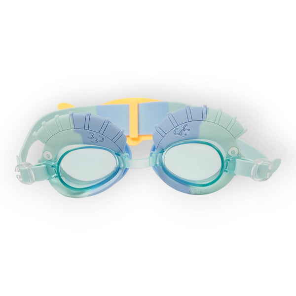 SUNNYLiFE Kids Swim Goggles Finn the Fish Aqua Blue - BabyAmore