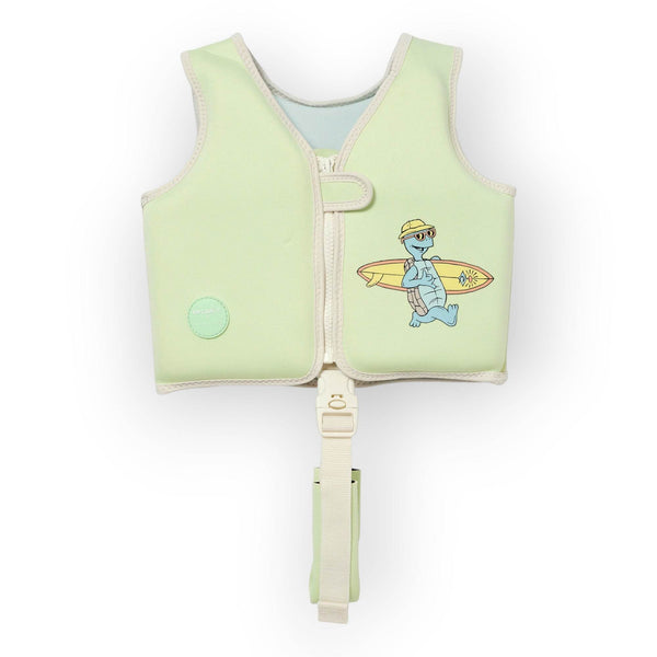 SUNNYLiFE Kids Swim Vest 1-2 Shred Turtle Aqua - BabyAmore