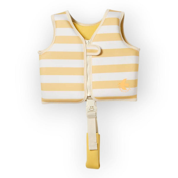 SUNNYLiFE Kids Swim Vest 3-6 Sid the Seagull Mustard Stripe - BabyAmore
