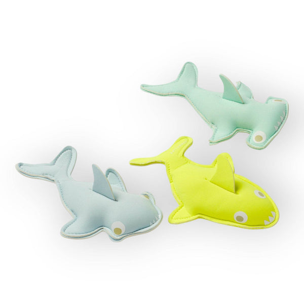 SUNNYLiFE Salty the Shark Dive Buddies Aqua Neon Yellow Set of 3 - BabyAmore