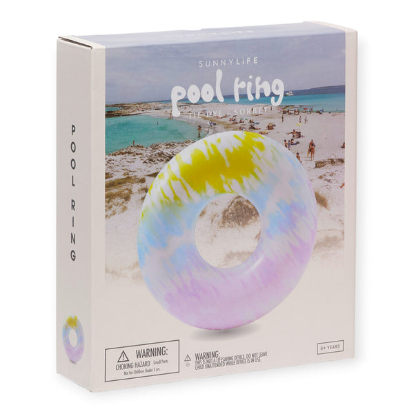 SUNNYLiFE Tie Dye Color Inflatable Pool Ring Tie Dye Sorbet