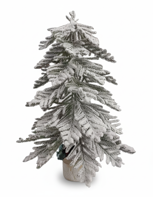 SWEN 2 Feet LUCE Tabletop Christmas Tree with Frosting and Woodden Base