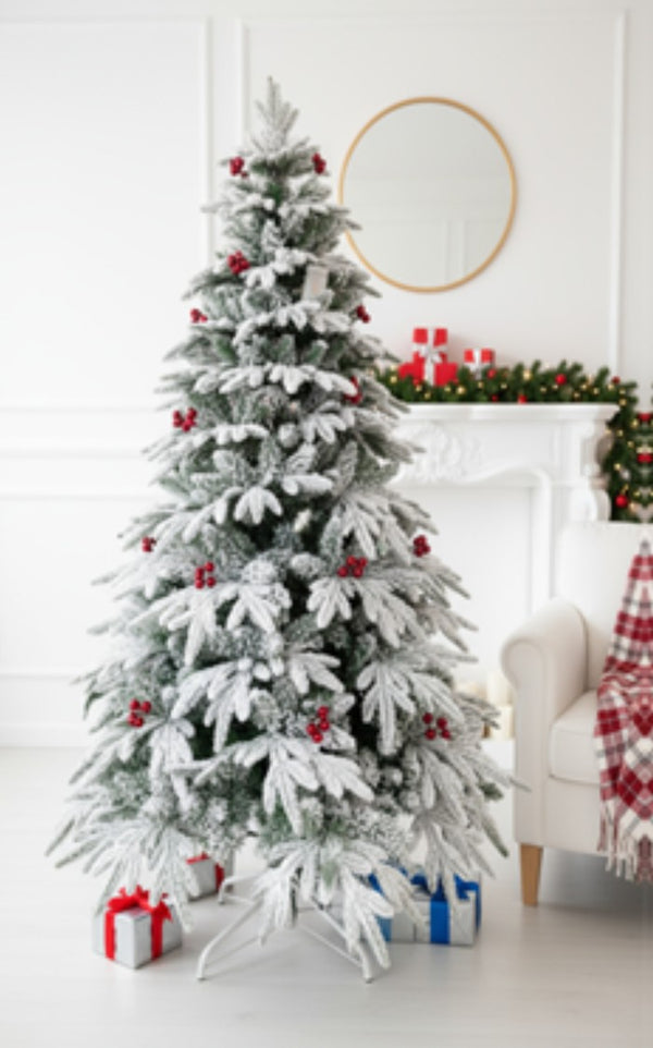 SWEN 8 Feet PALOMA Christmas Tree with Frosting and Cherries